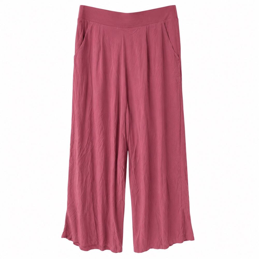 Torrid 1R 1X Burgundy Wide Leg Pants Pull On Challis Resort Plus 14/16